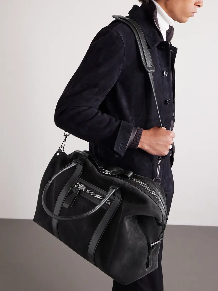 Tom Ford Buckley Leather-Trimmed Suede Holdall - Men | Thumbnail 3 Tom Ford Buckley Leather-Trimmed Suede Holdall - Men | Thumbnail 3
