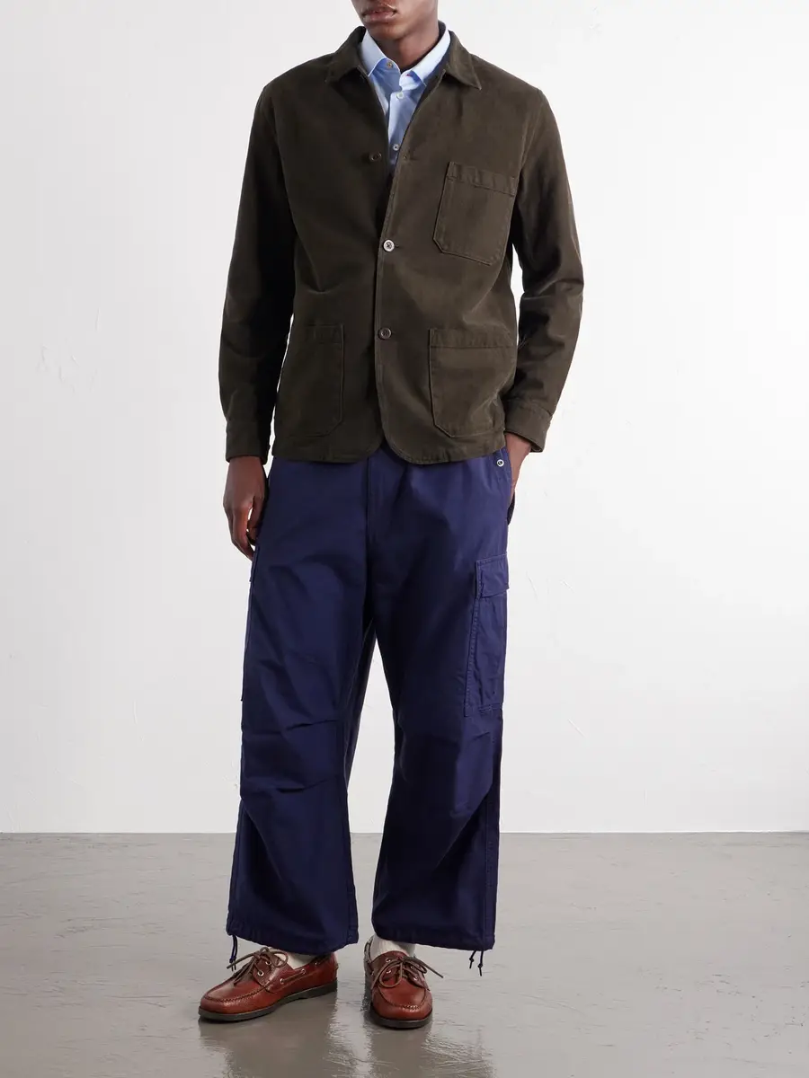 Portuguese Flannel Labura Stretch-Cotton Twill Overshirt - Men | Thumbnail 2 Portuguese Flannel Labura Stretch-Cotton Twill Overshirt - Men | Thumbnail 2