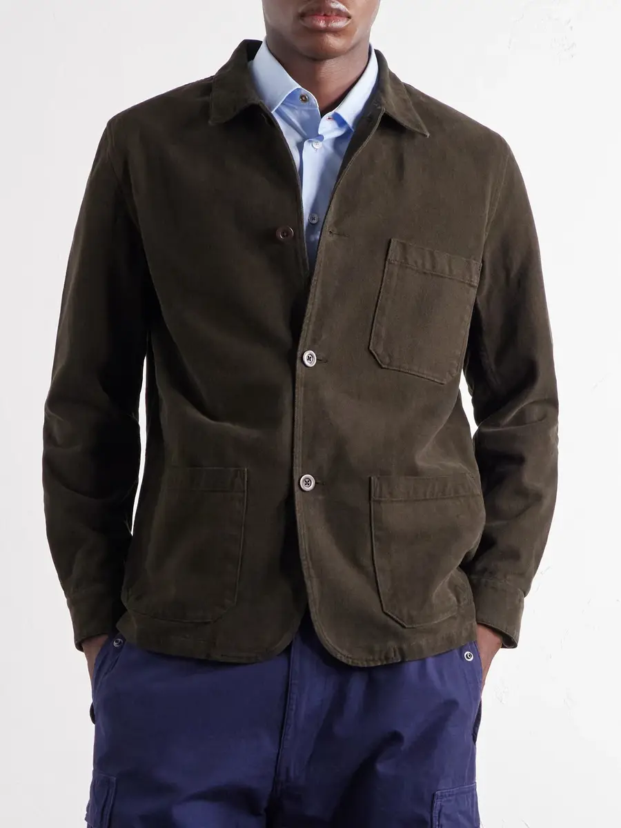 Portuguese Flannel Labura Stretch-Cotton Twill Overshirt - Men | Thumbnail 3 Portuguese Flannel Labura Stretch-Cotton Twill Overshirt - Men | Thumbnail 3