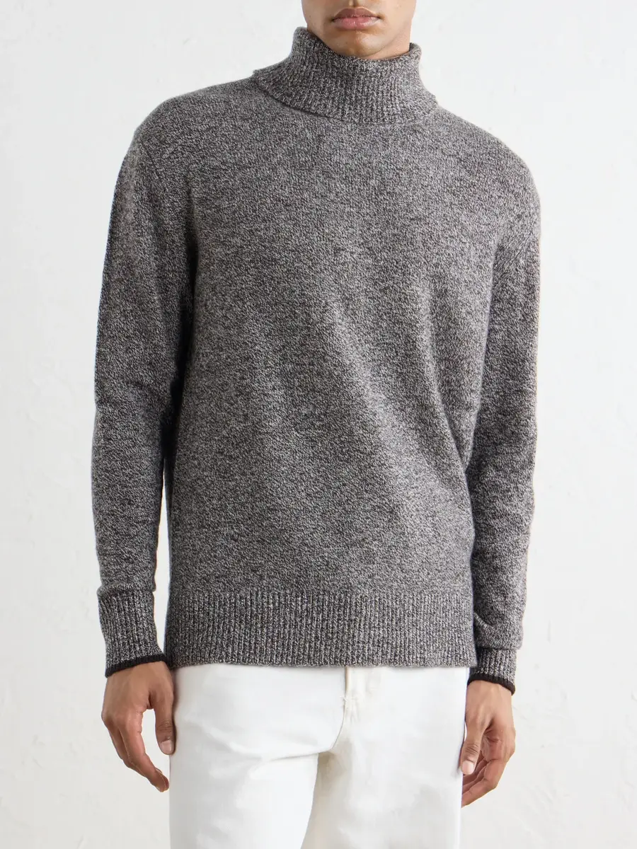 Altea Wool and Cashmere-Blend Mouliné Rollneck Sweater - Men | Thumbnail 3 Altea Wool and Cashmere-Blend Mouliné Rollneck Sweater - Men | Thumbnail 3