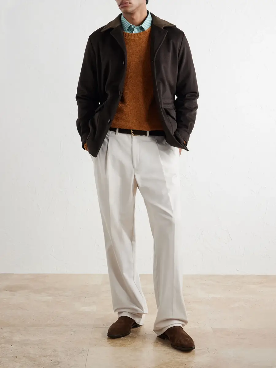 Caruso Dalila Suede-Trimmed Wool Jacket - Men | Thumbnail 2