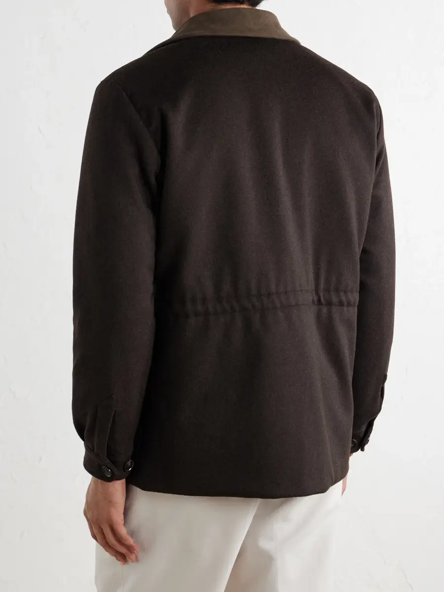 Caruso Dalila Suede-Trimmed Wool Jacket - Men | Thumbnail 4