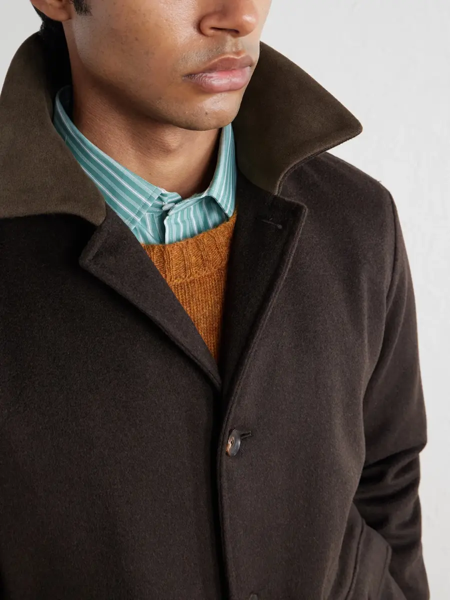 Caruso Dalila Suede-Trimmed Wool Jacket - Men | Thumbnail 5