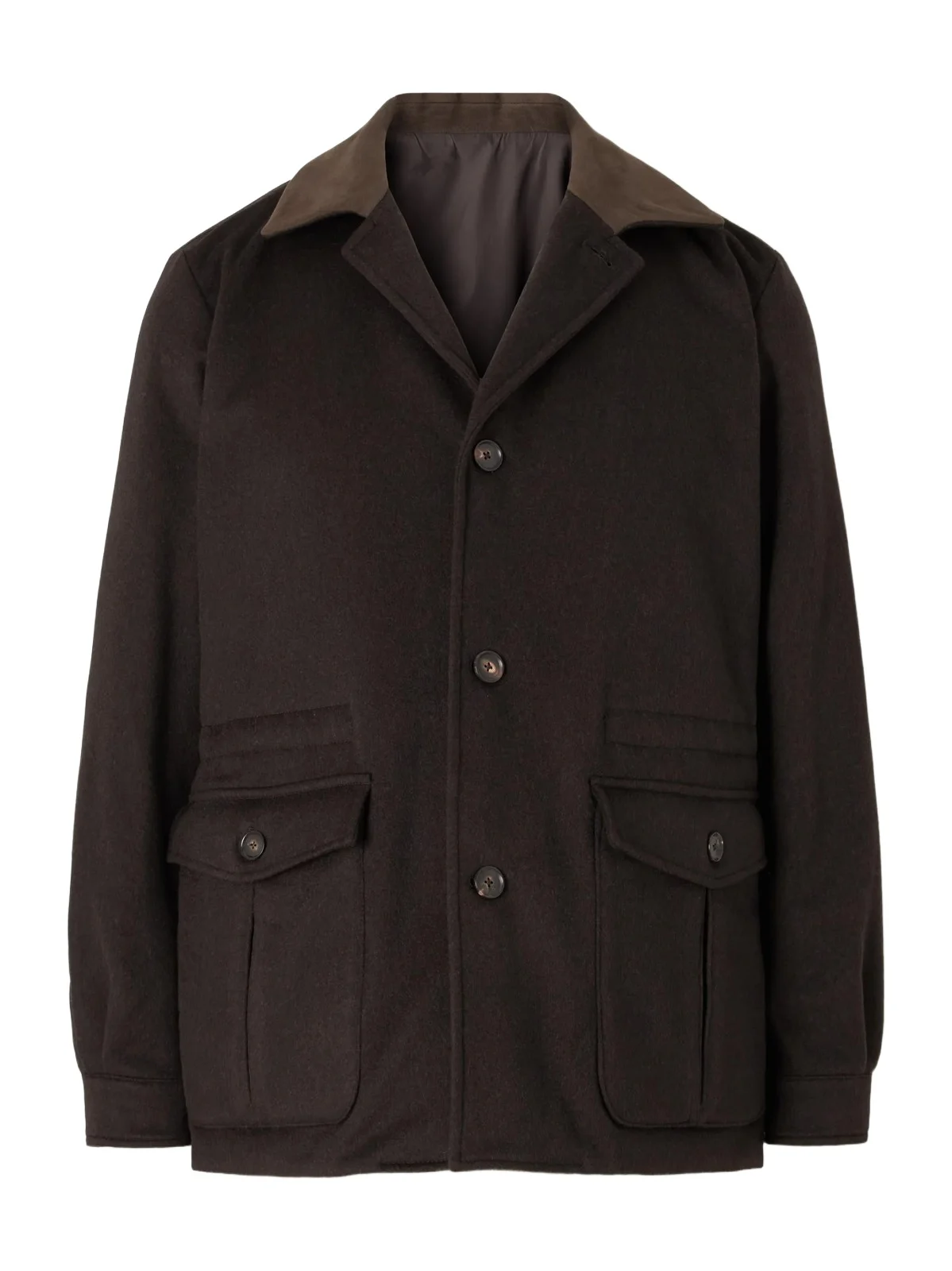 Caruso Dalila Suede-Trimmed Wool Jacket - Men