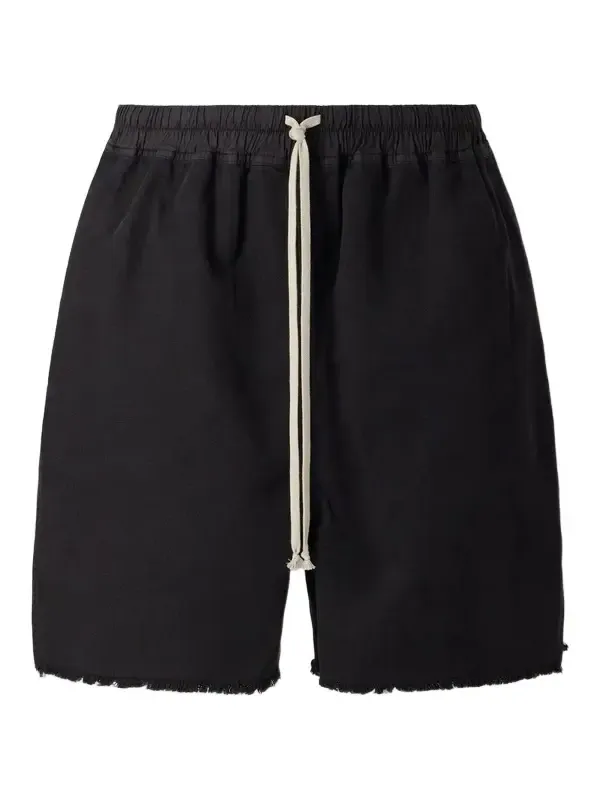 Straight-Leg Frayed Cotton-Canvas Shorts - Men
