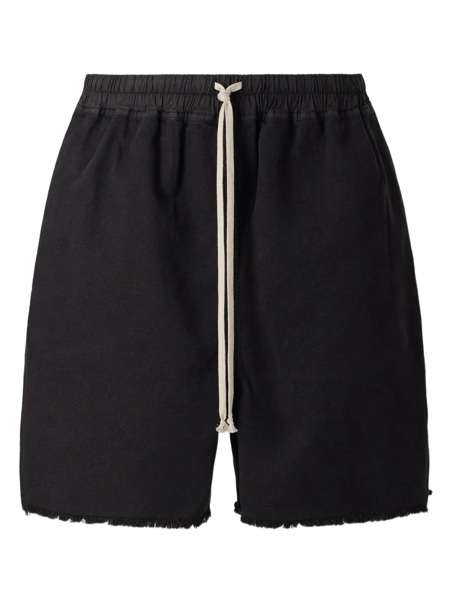 DRKSHDW by Rick Owens Straight-Leg Frayed Cotton-Canvas Shorts - Men