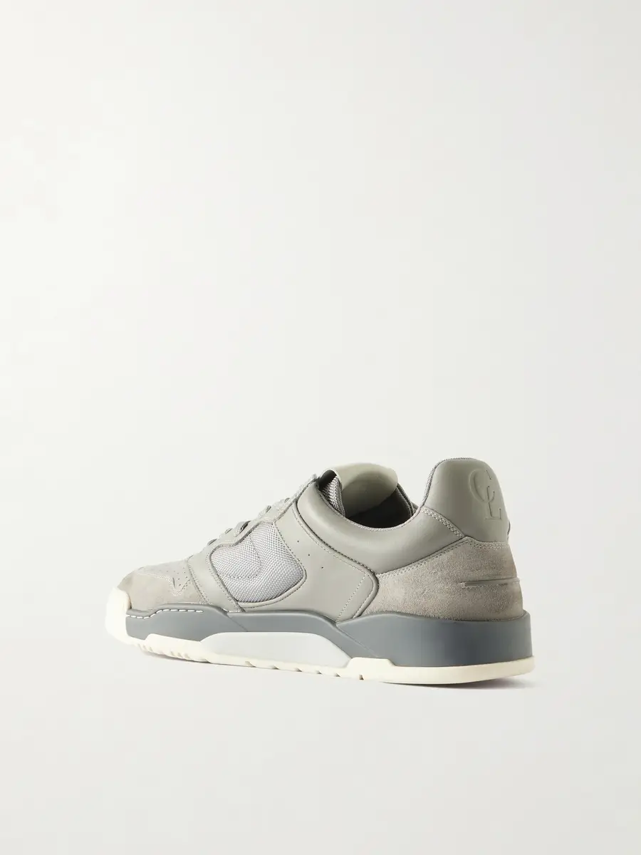 Christian Louboutin Bsktball 1 Suede and Mesh-Trimmed Leather Sneakers - Men | Thumbnail 4