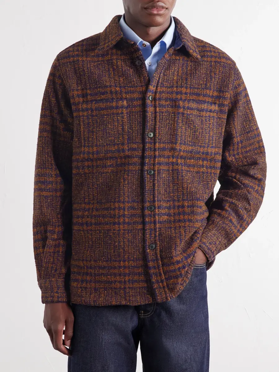 Portuguese Flannel Polaris Checked Tweed Overshirt - Men | Thumbnail 3 Portuguese Flannel Polaris Checked Tweed Overshirt - Men | Thumbnail 3