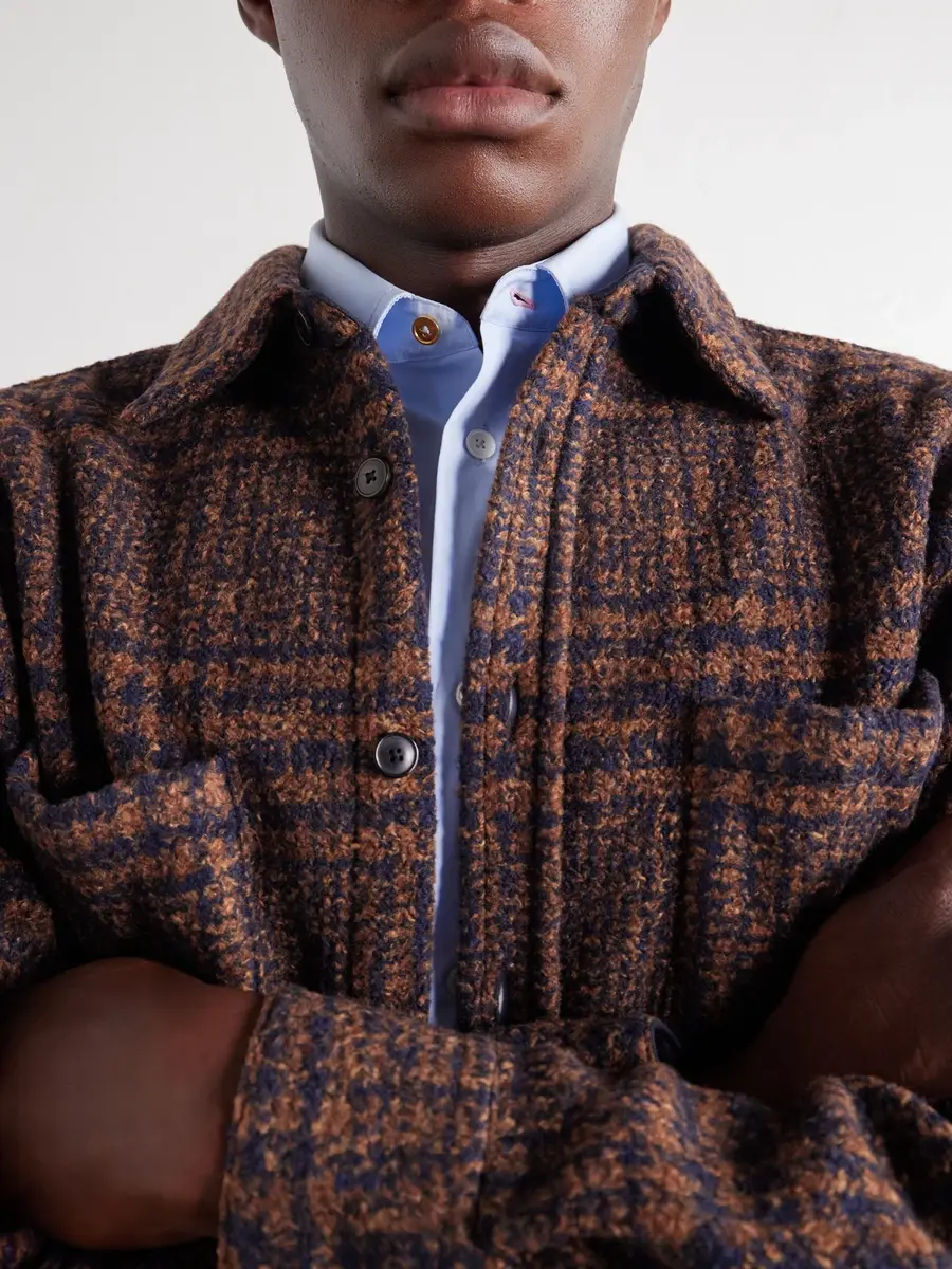 Portuguese Flannel Polaris Checked Tweed Overshirt - Men | Thumbnail 5 Portuguese Flannel Polaris Checked Tweed Overshirt - Men | Thumbnail 5