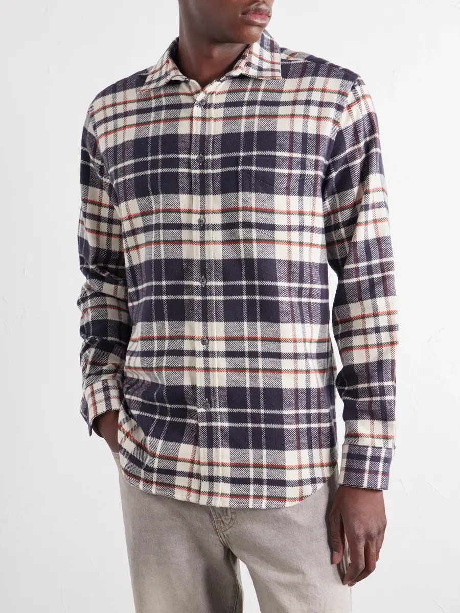 Portuguese Flannel Hillside Checked Cotton-Flannel Shirt - Men | Thumbnail 3 Portuguese Flannel Hillside Checked Cotton-Flannel Shirt - Men | Thumbnail 3
