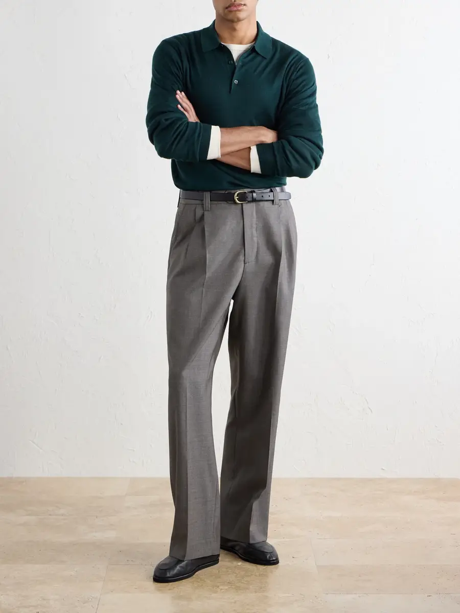 Altea Wool, Silk and Cashmere-Blend Polo Sweater - Men | Thumbnail 2 Altea Wool, Silk and Cashmere-Blend Polo Sweater - Men | Thumbnail 2