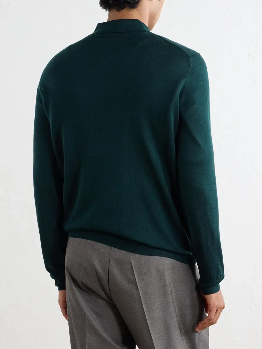 Altea Wool, Silk and Cashmere-Blend Polo Sweater - Men | Thumbnail 4 Altea Wool, Silk and Cashmere-Blend Polo Sweater - Men | Thumbnail 4