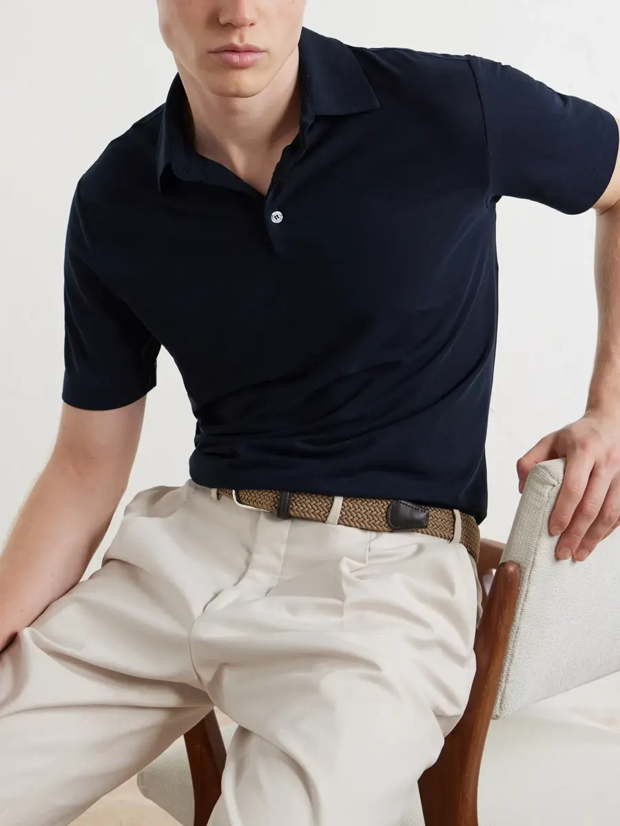 Slowear Zanone Slim-Fit IceCotton Polo Shirt - Men | Thumbnail 5 Slowear Zanone Slim-Fit IceCotton Polo Shirt - Men | Thumbnail 5