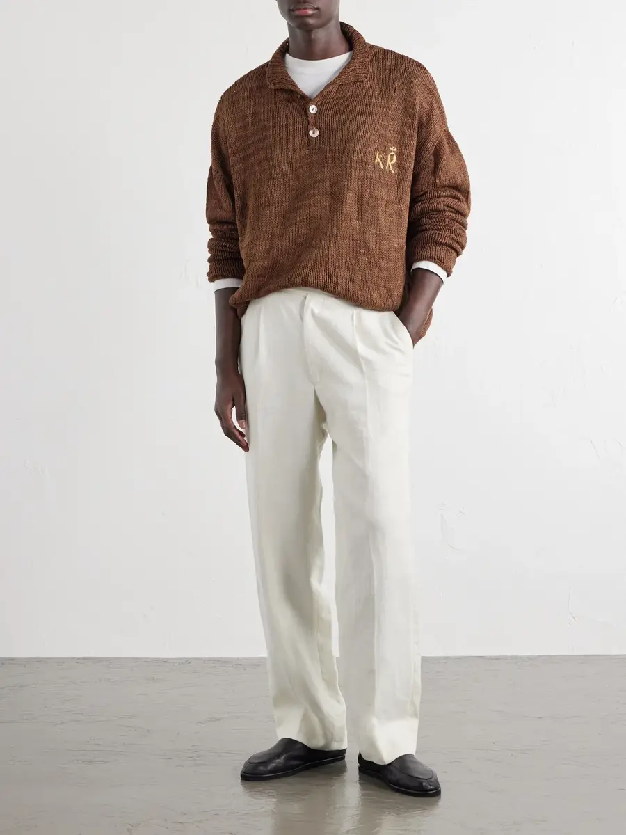Kartik Research Logo-Embroidered Silk Polo Sweater - Men | Thumbnail 2 Kartik Research Logo-Embroidered Silk Polo Sweater - Men | Thumbnail 2