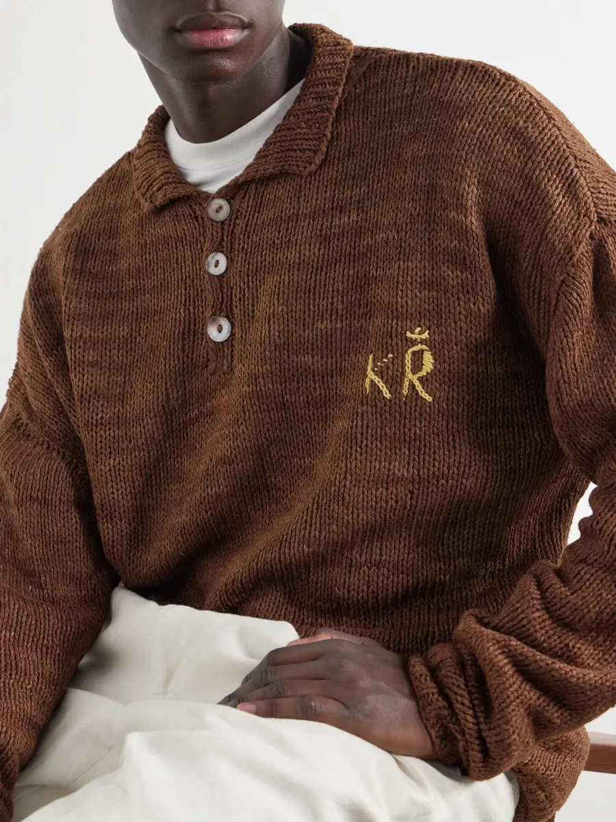 Kartik Research Logo-Embroidered Silk Polo Sweater - Men | Thumbnail 5 Kartik Research Logo-Embroidered Silk Polo Sweater - Men | Thumbnail 5