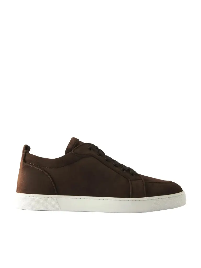 Christian Louboutin Rantulow Grosgrain-Trimmed Suede Sneakers - Men | Image 1 Christian Louboutin Rantulow Grosgrain-Trimmed Suede Sneakers - Men | Image 1