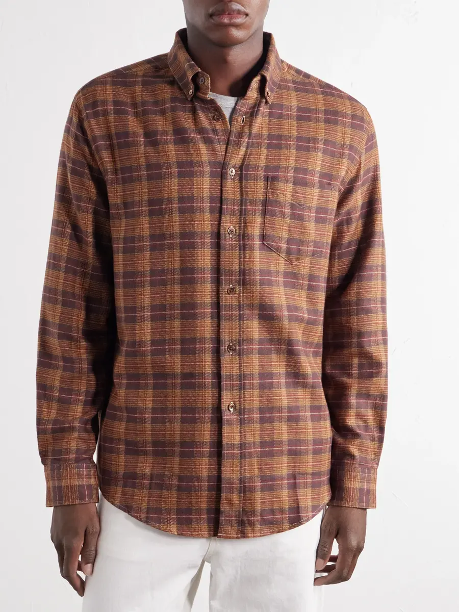 Portuguese Flannel Trigo Checked Brushed Cotton-Twill Shirt - Men | Thumbnail 3