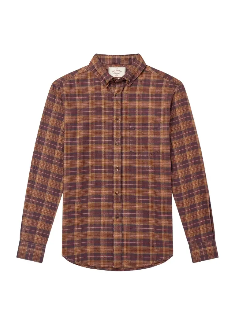 Portuguese Flannel Trigo Checked Brushed Cotton-Twill Shirt - Men