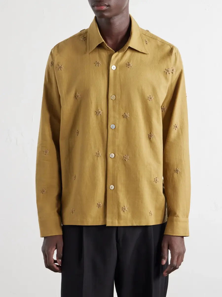 Kartik Research Embroidered Cotton-Canvas Shirt - Men | Thumbnail 3