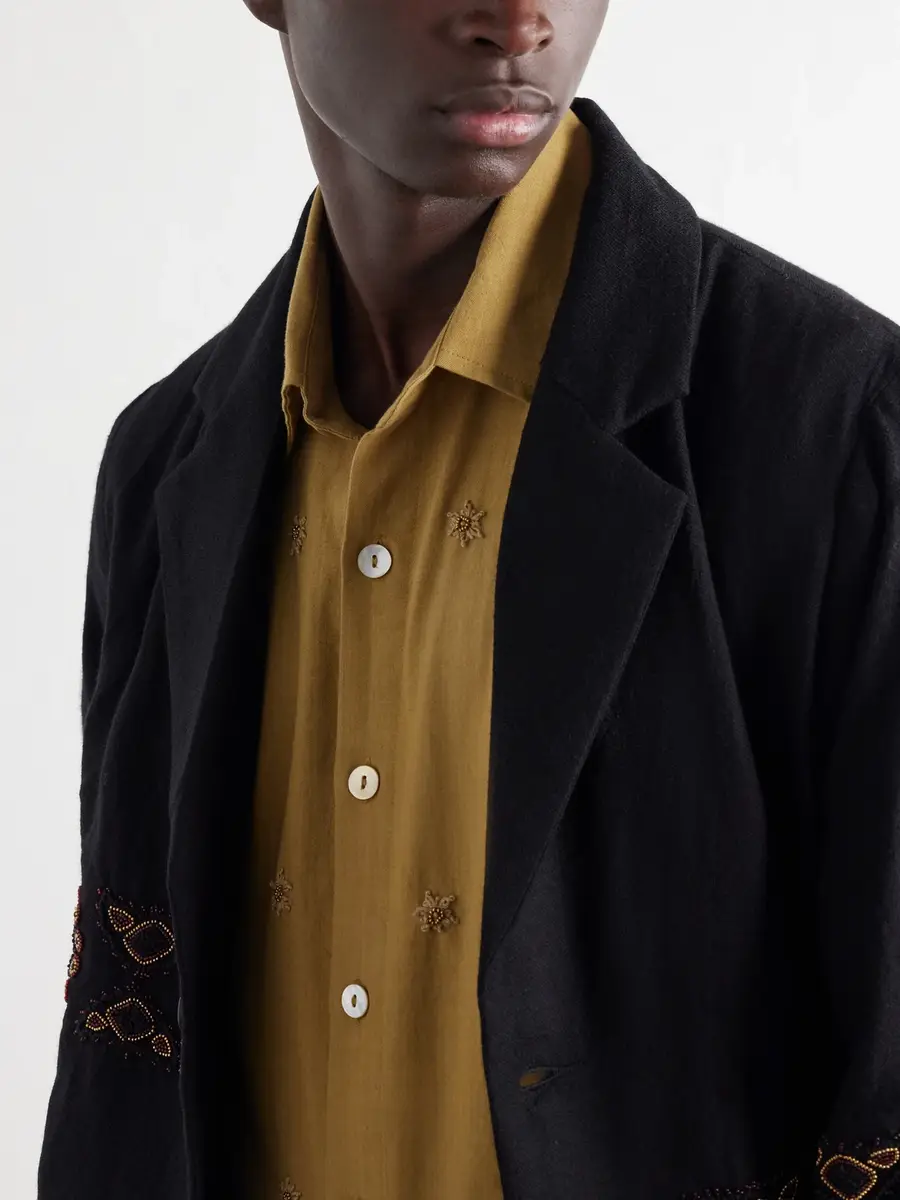 Kartik Research Embroidered Cotton-Canvas Shirt - Men | Thumbnail 5