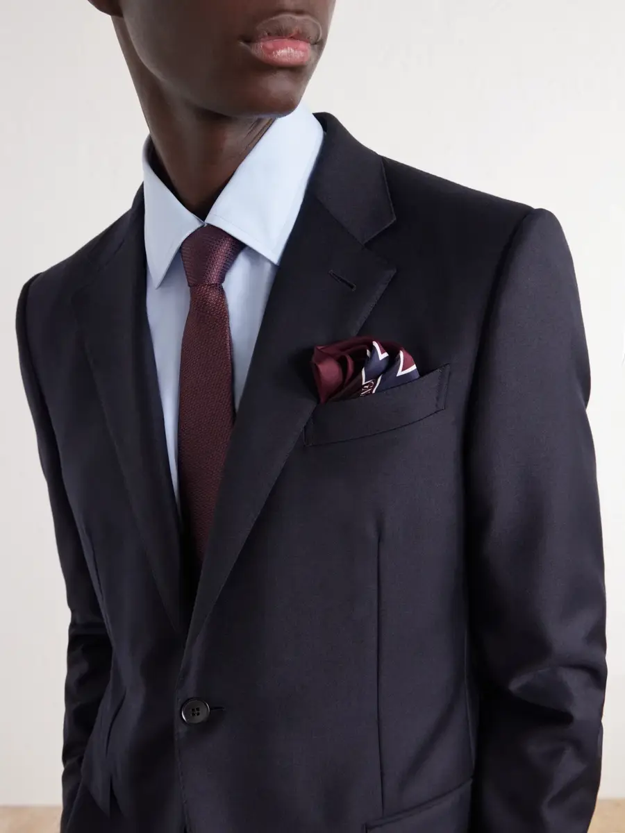 Zegna Printed Silk-Twill Pocket Square - Men | Thumbnail 2 Zegna Printed Silk-Twill Pocket Square - Men | Thumbnail 2