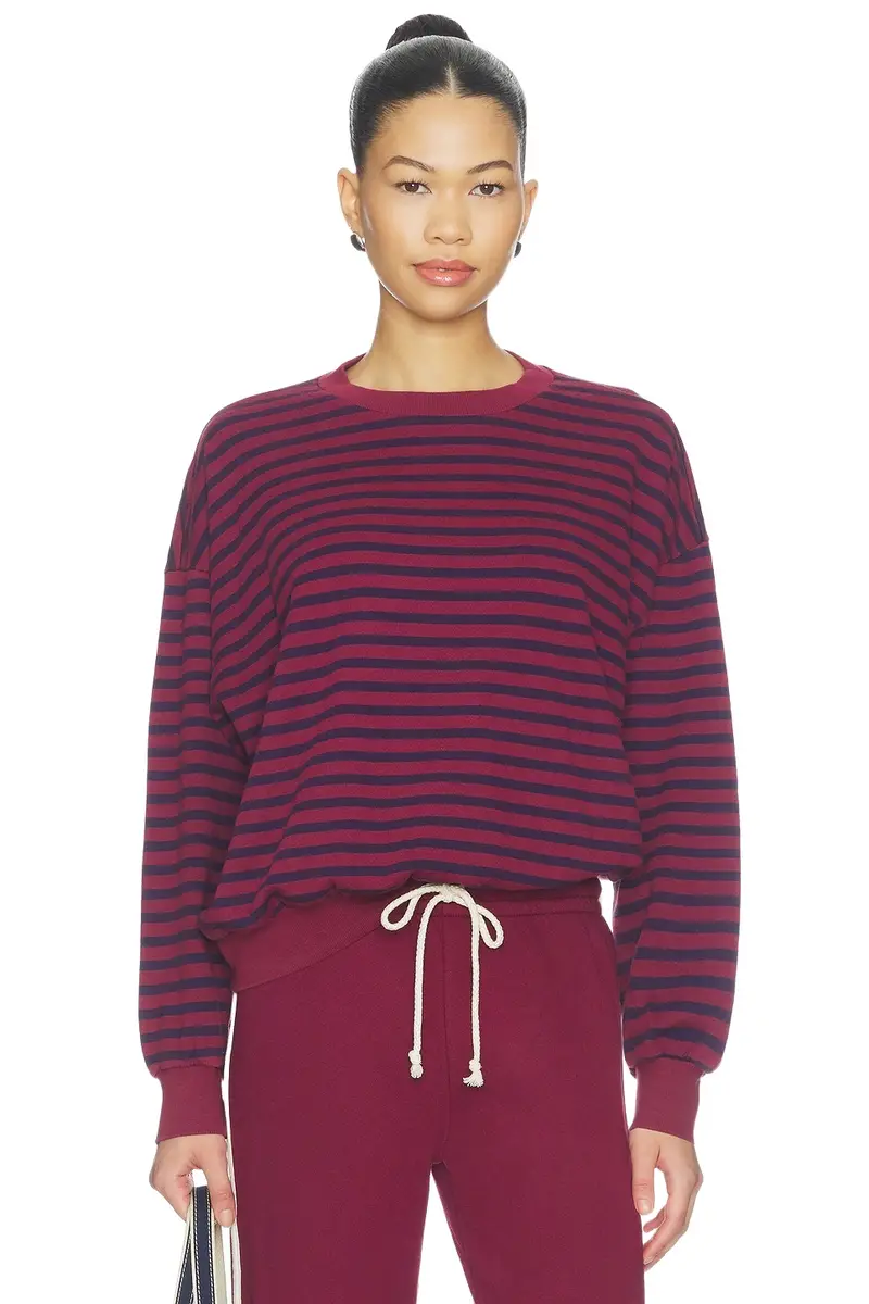 Stripe Terry Oversized Sweatshirt