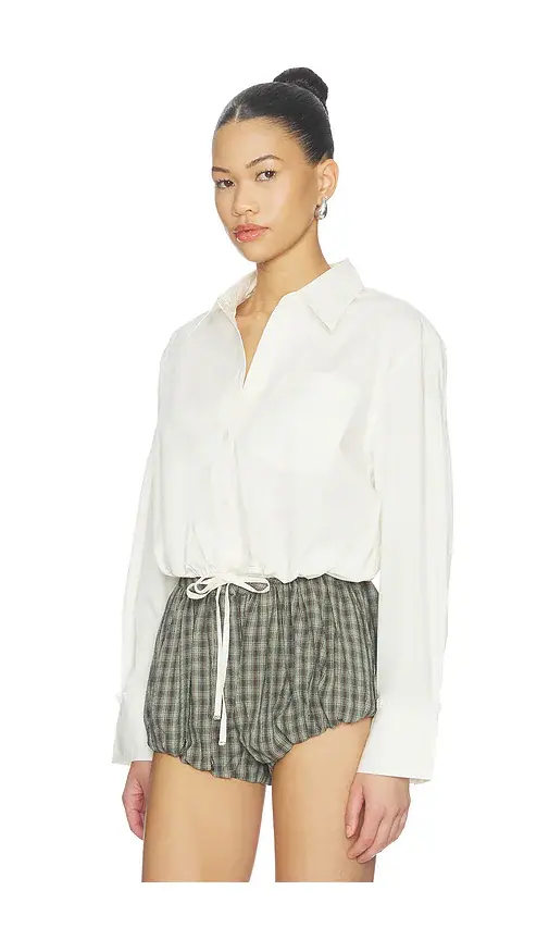 Ganni Stretch Cotton Cropped Bowling Shirt | Thumbnail 2 Ganni Stretch Cotton Cropped Bowling Shirt | Thumbnail 2