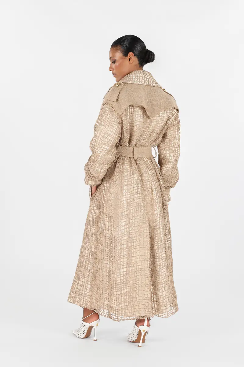 Roberto Cavalli Grid Trench Coat with belt | Thumbnail 3