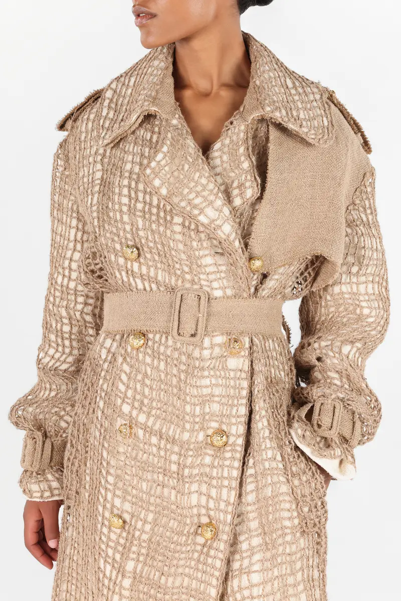 Roberto Cavalli Grid Trench Coat with belt | Thumbnail 5
