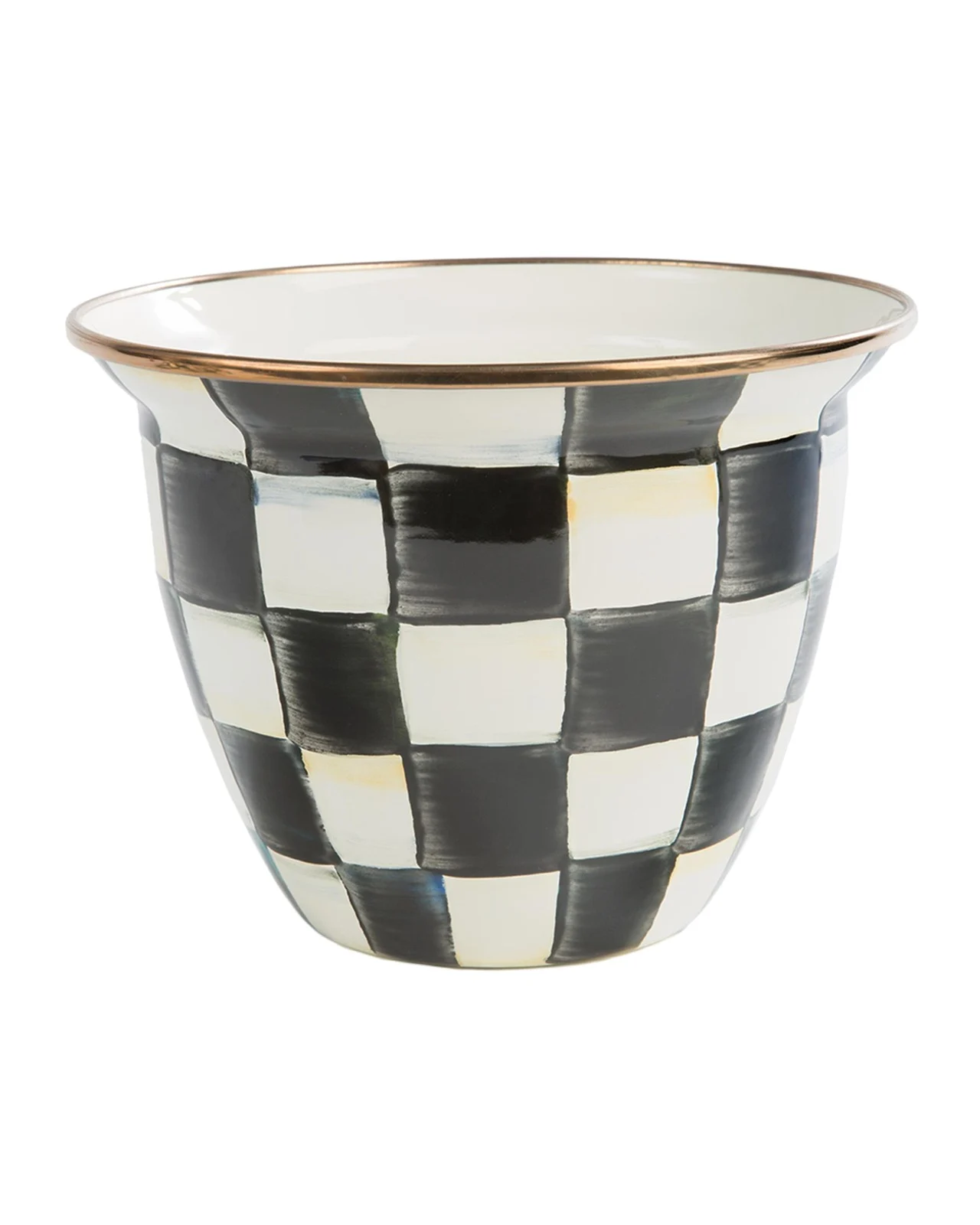 MacKenzie-Childs Courtly Check Enamel Flower Pot