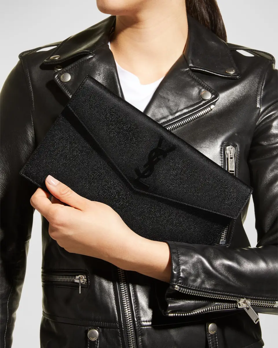 Saint Laurent Uptown YSL Pouch in Grained Leather | Thumbnail 2 Saint Laurent Uptown YSL Pouch in Grained Leather | Thumbnail 2