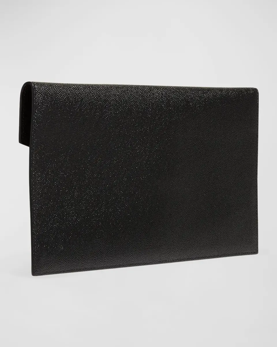 Saint Laurent Uptown YSL Pouch in Grained Leather | Thumbnail 3 Saint Laurent Uptown YSL Pouch in Grained Leather | Thumbnail 3