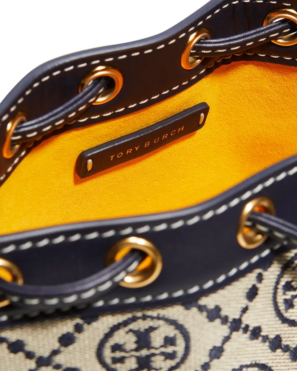 Tory Burch T Monogram Mini Canvas Bucket Bag | Thumbnail 3 Tory Burch T Monogram Mini Canvas Bucket Bag | Thumbnail 3