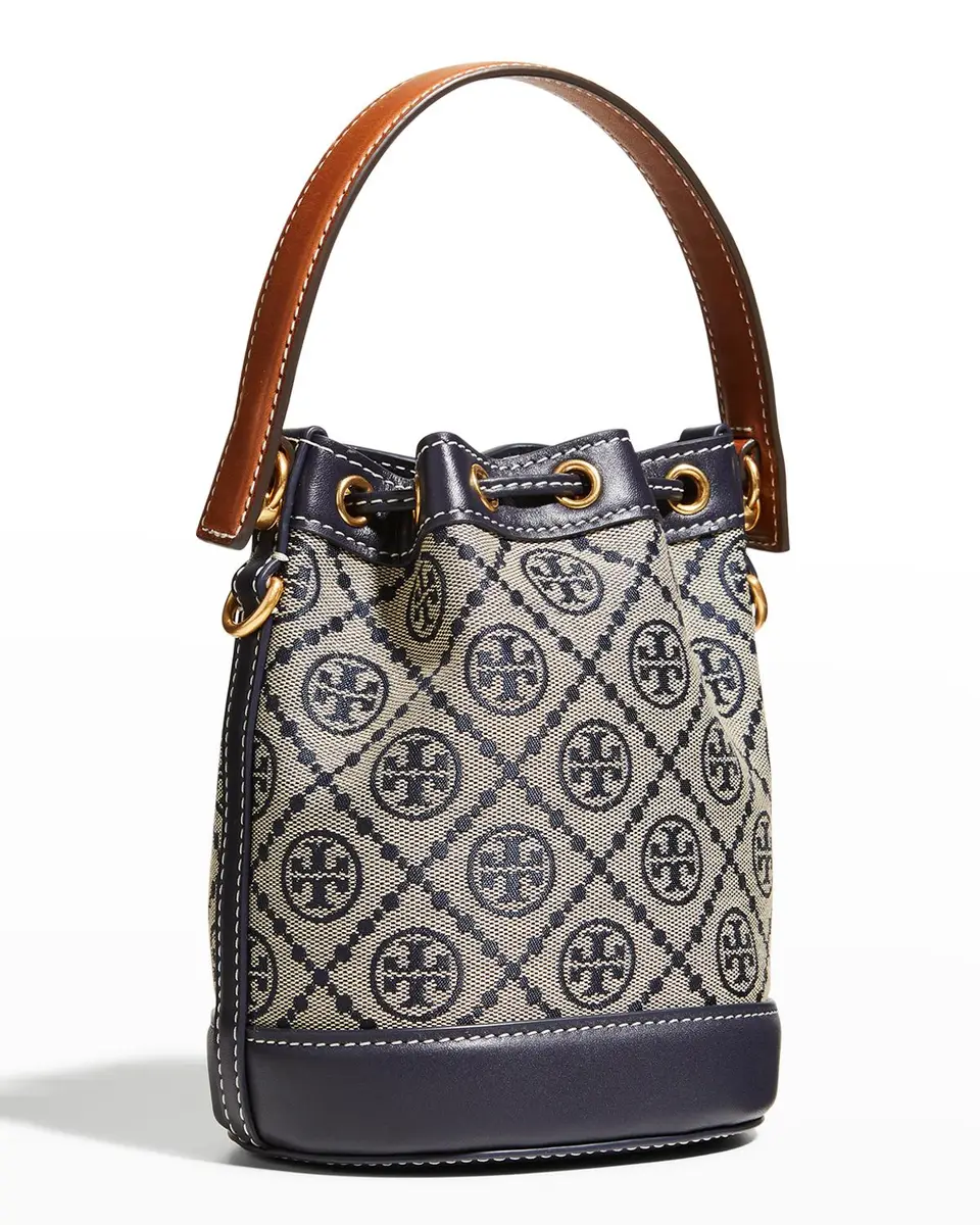 Tory Burch T Monogram Mini Canvas Bucket Bag | Thumbnail 4 Tory Burch T Monogram Mini Canvas Bucket Bag | Thumbnail 4