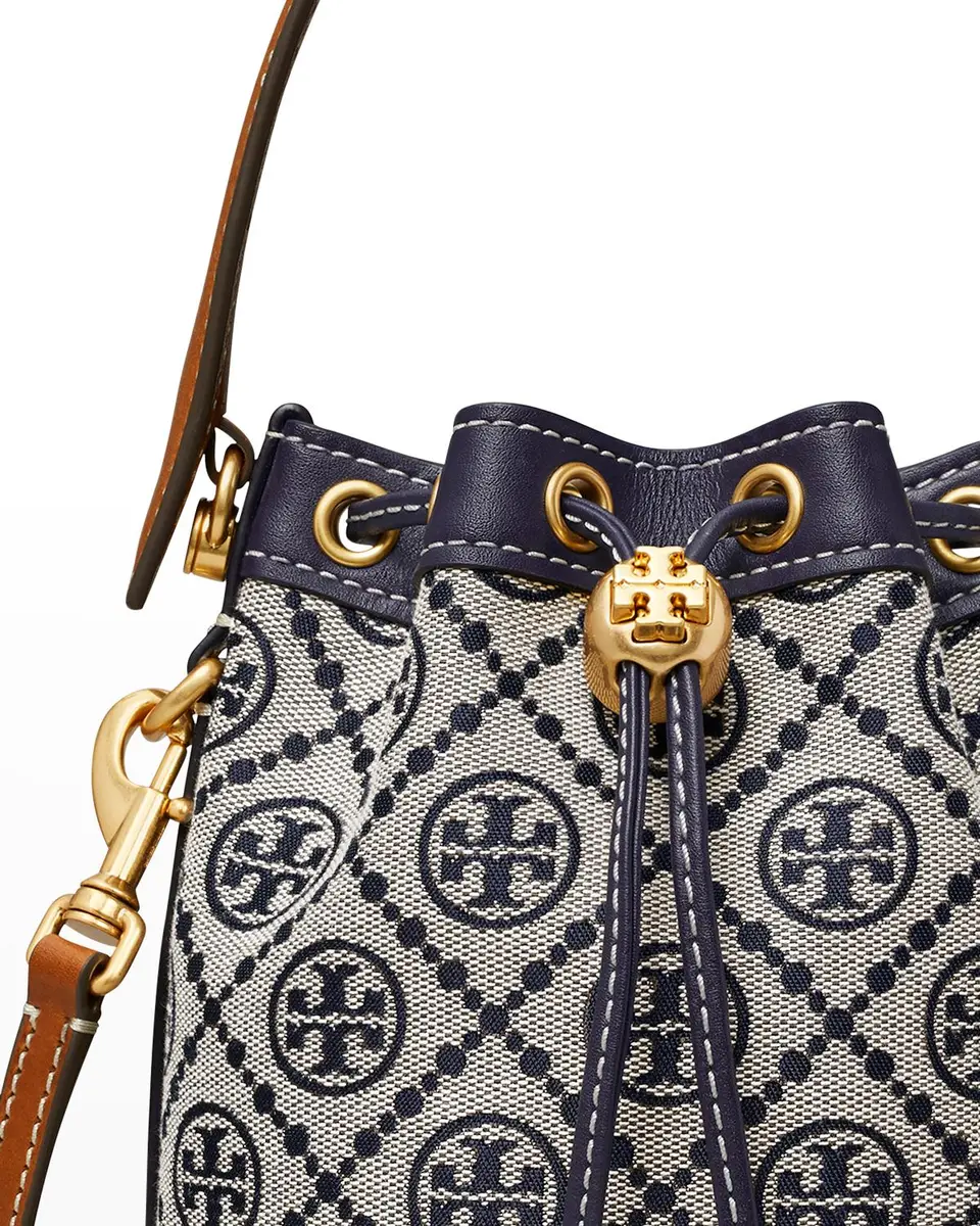 Tory Burch T Monogram Mini Canvas Bucket Bag | Thumbnail 5 Tory Burch T Monogram Mini Canvas Bucket Bag | Thumbnail 5