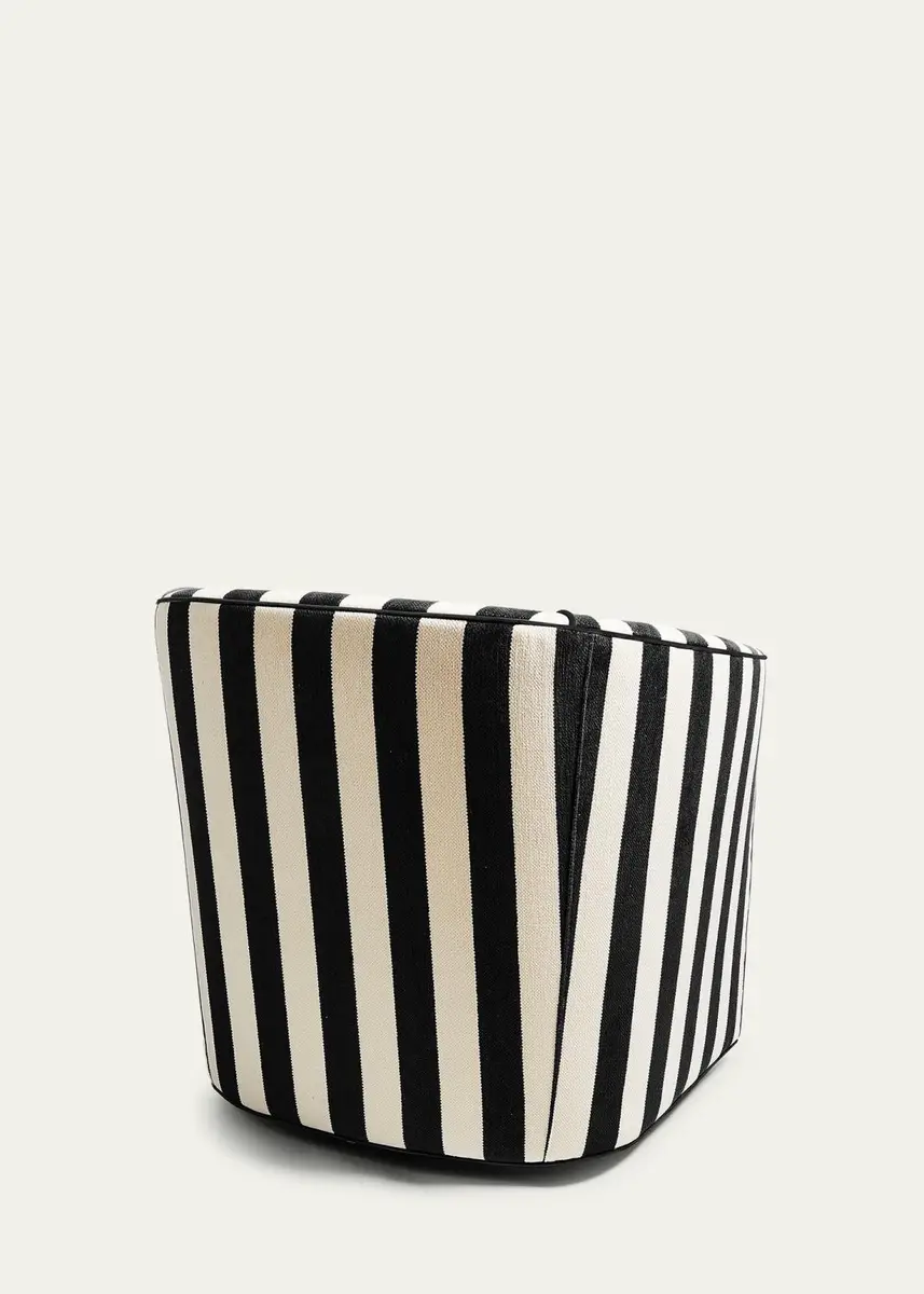MacKenzie-Childs Marquee Black Stripe Chenille Swivel Chair | Thumbnail 3 MacKenzie-Childs Marquee Black Stripe Chenille Swivel Chair | Thumbnail 3