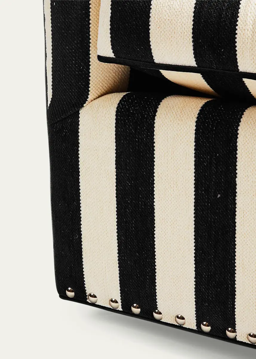 MacKenzie-Childs Marquee Black Stripe Chenille Swivel Chair | Thumbnail 5 MacKenzie-Childs Marquee Black Stripe Chenille Swivel Chair | Thumbnail 5
