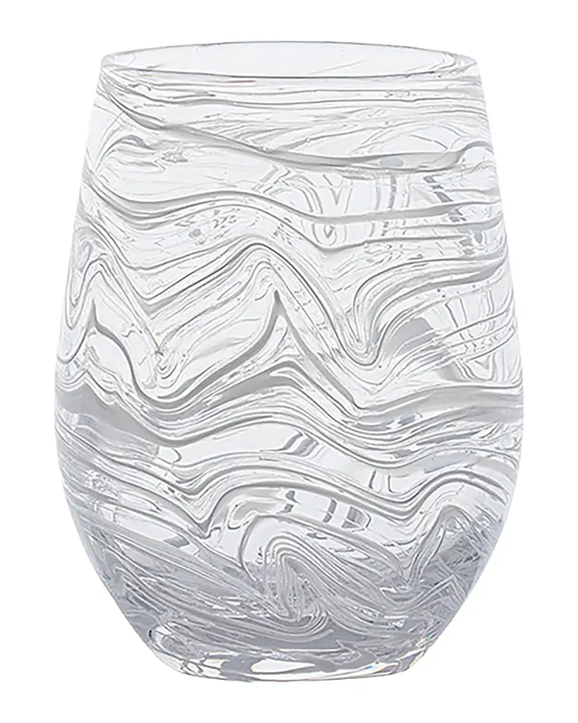 Juliska Puro Marbled Stemless Wine Glass, 15 oz.