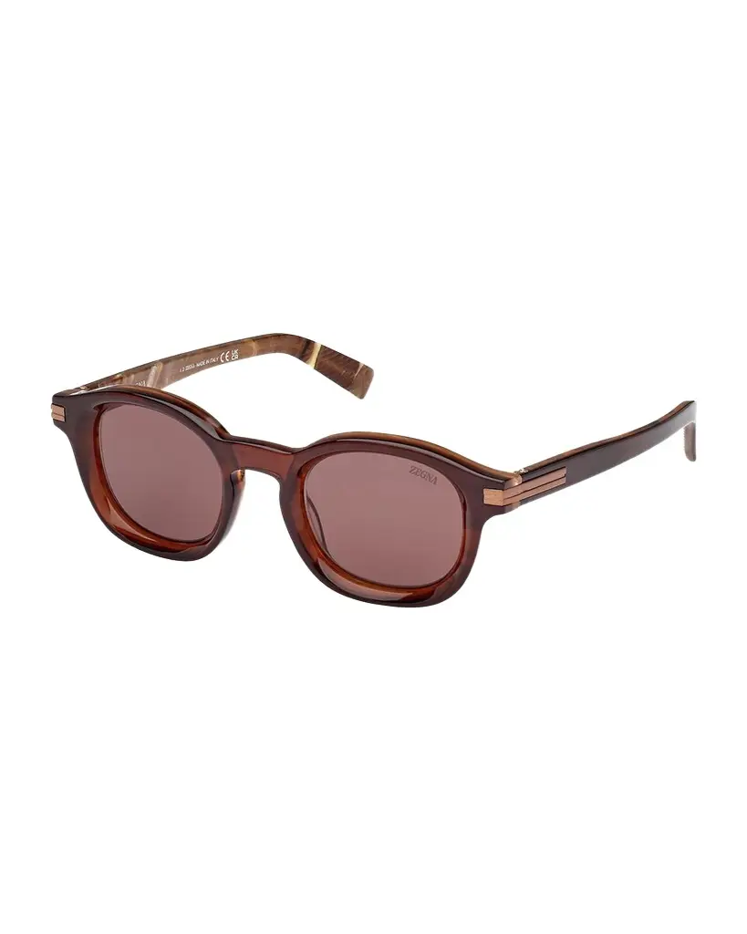 Zegna Men's AURORA Acetate Round Sunglasses | Image 1 Zegna Men's AURORA Acetate Round Sunglasses | Image 1