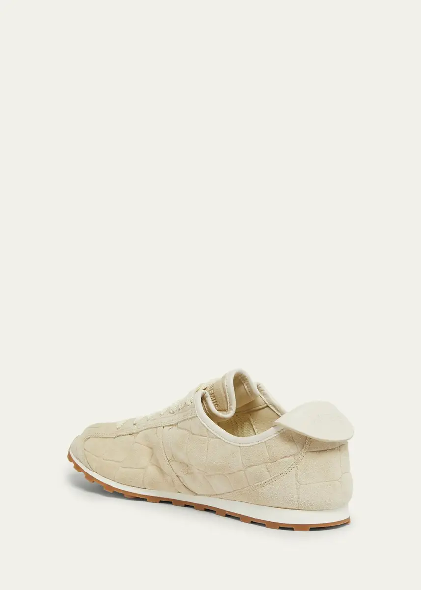 Jacquemus Men's Les Tennis Croc-Embossed Suede Sneakers | Thumbnail 4 Jacquemus Men's Les Tennis Croc-Embossed Suede Sneakers | Thumbnail 4