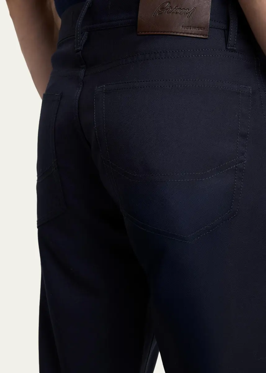 Brioni Men's Wool Slim-Fit Jeans | Thumbnail 5
