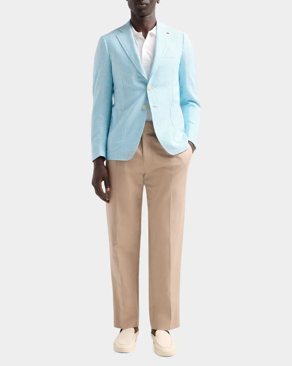 Isaia Seersucker Cotton-Silk Jacket | Thumbnail 2 Isaia Seersucker Cotton-Silk Jacket | Thumbnail 2