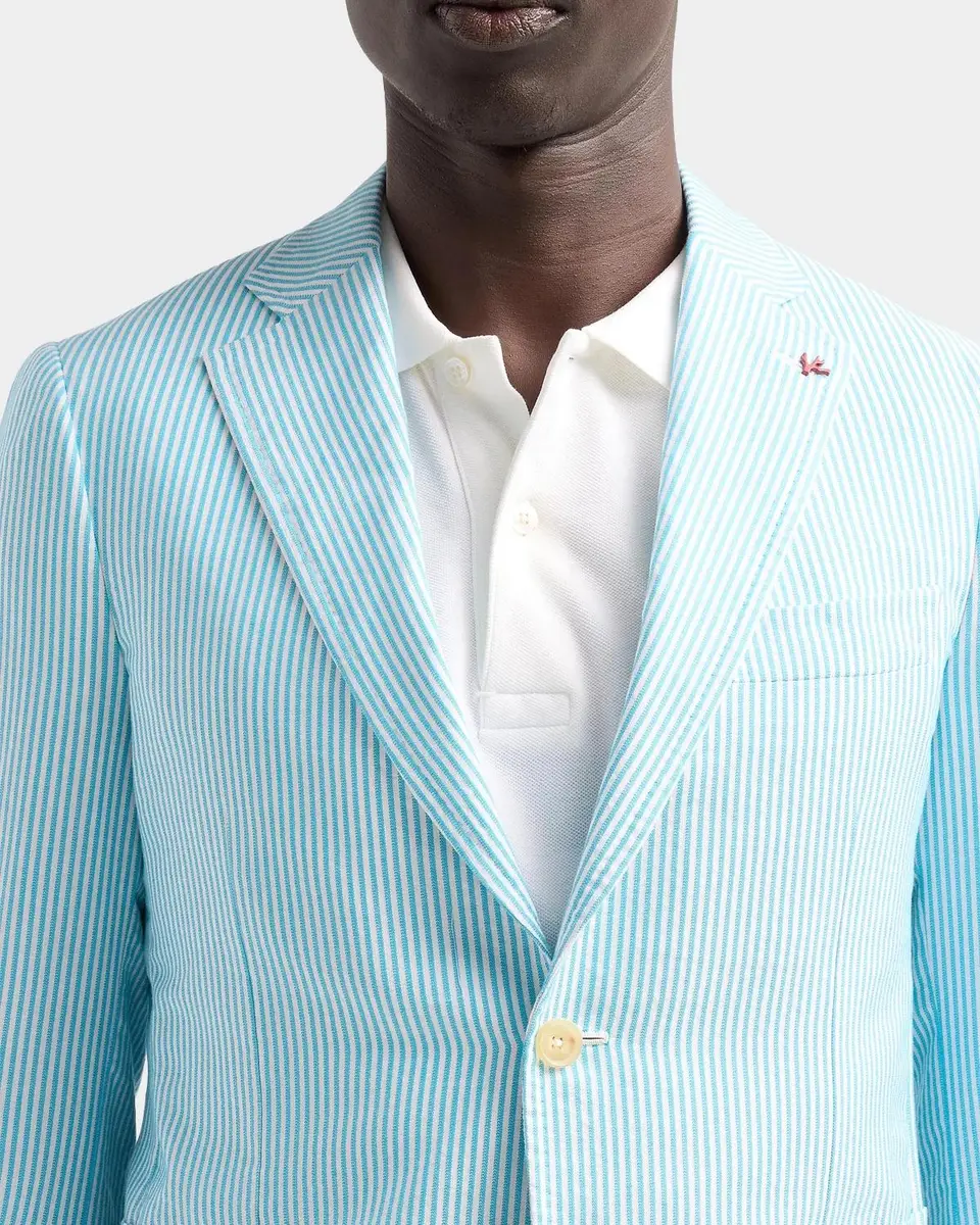 Isaia Seersucker Cotton-Silk Jacket | Thumbnail 5 Isaia Seersucker Cotton-Silk Jacket | Thumbnail 5