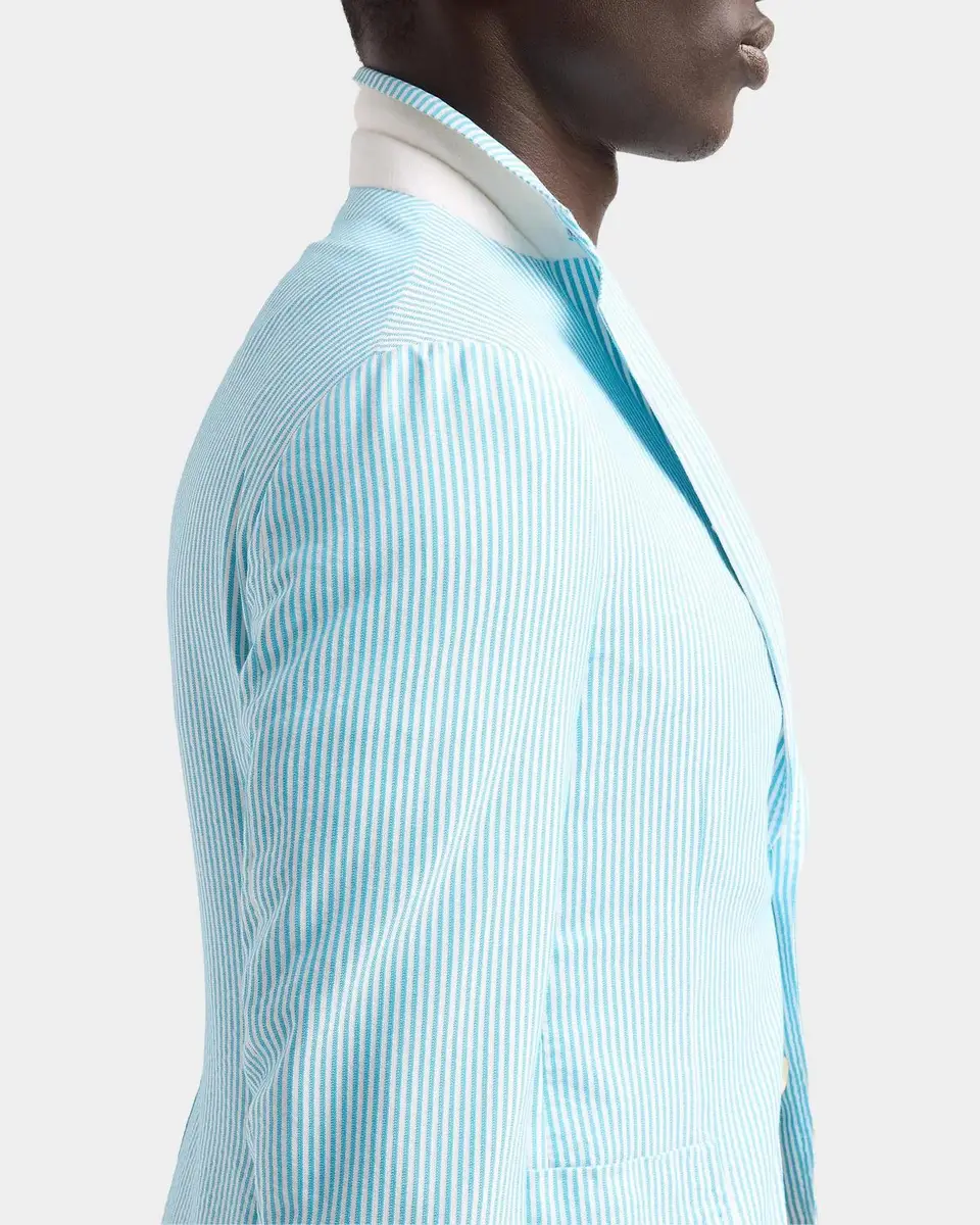 Isaia Seersucker Cotton-Silk Jacket | Thumbnail 7 Isaia Seersucker Cotton-Silk Jacket | Thumbnail 7