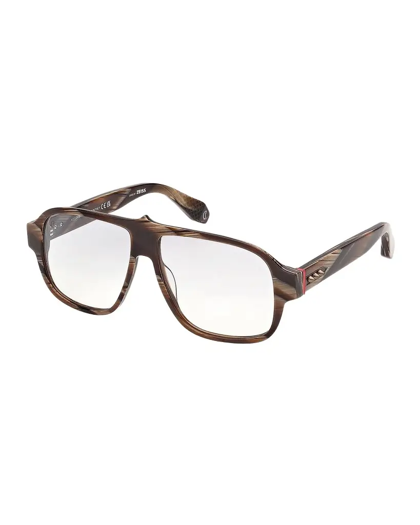 Christian Louboutin Men's Temple-Spike Acetate Rectangle Eyeglasses | Image 1 Christian Louboutin Men's Temple-Spike Acetate Rectangle Eyeglasses | Image 1
