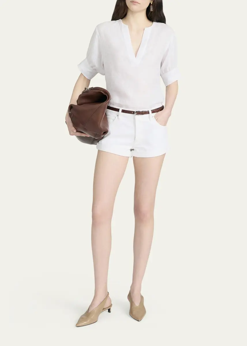 Frame The Linen V-Neck Top | Thumbnail 2 Frame The Linen V-Neck Top | Thumbnail 2