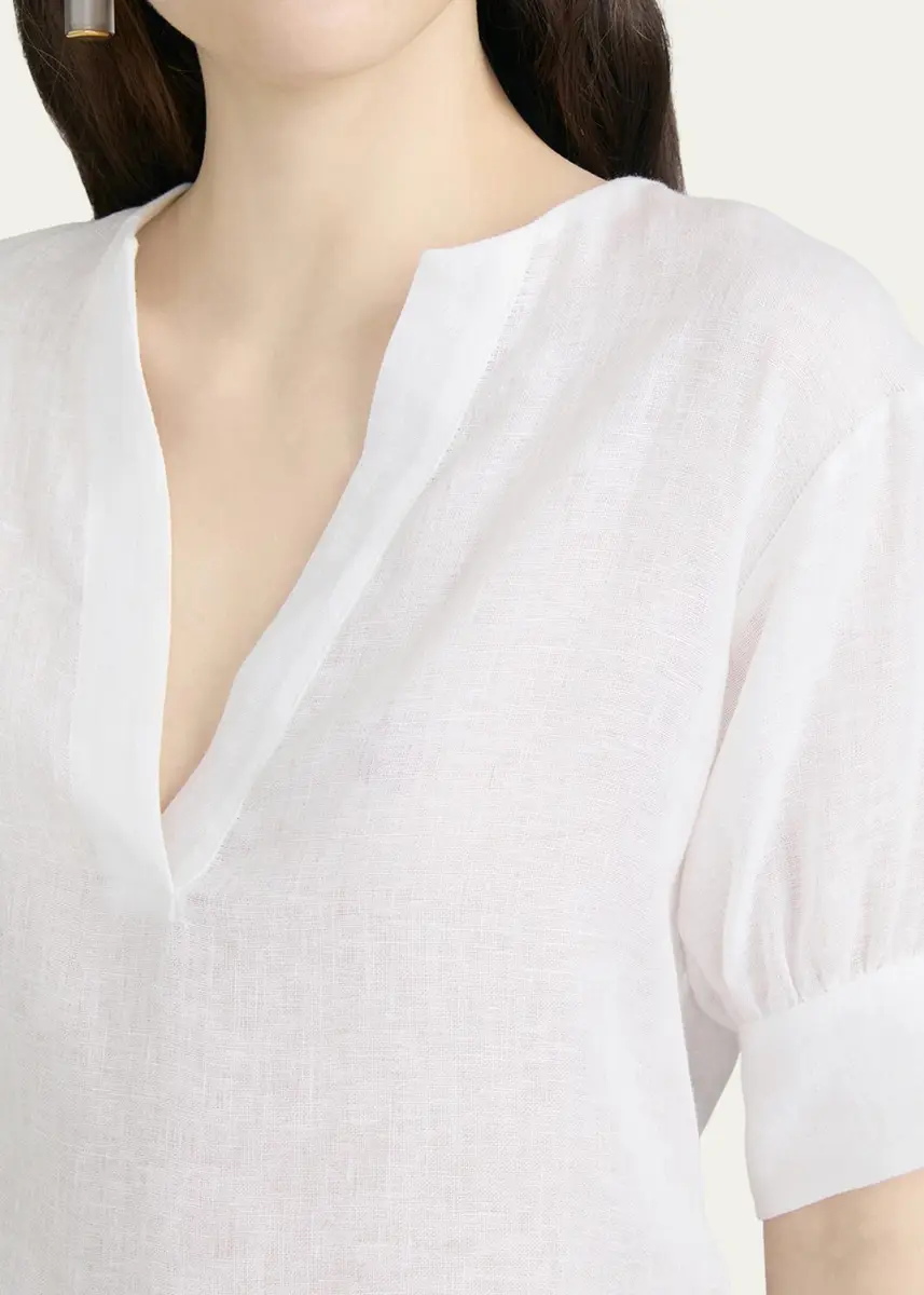 Frame The Linen V-Neck Top | Thumbnail 5 Frame The Linen V-Neck Top | Thumbnail 5