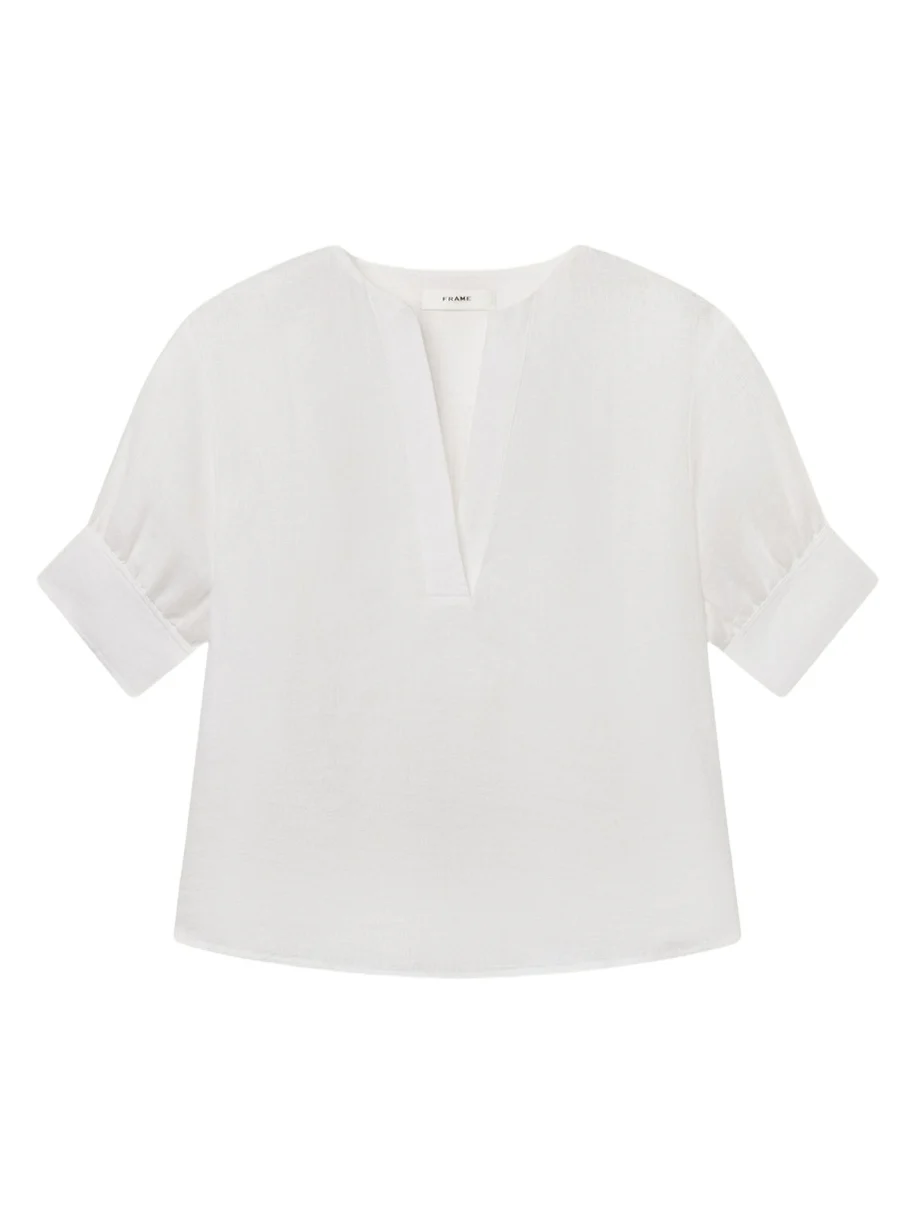 Frame The Linen V-Neck Top
