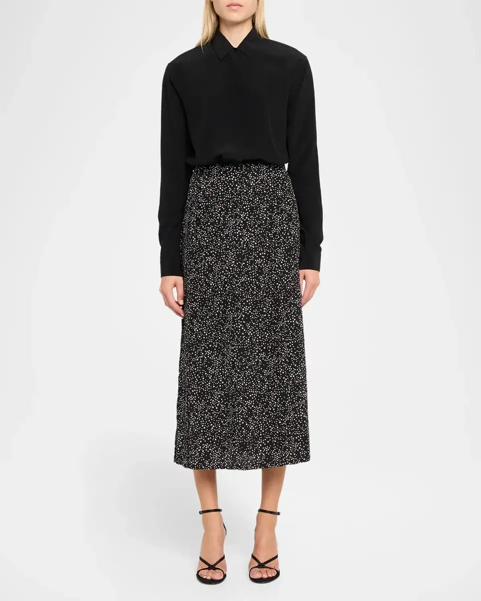 Valentino Garavani Star-Print Silk Midi Skirt | Thumbnail 2 Valentino Garavani Star-Print Silk Midi Skirt | Thumbnail 2