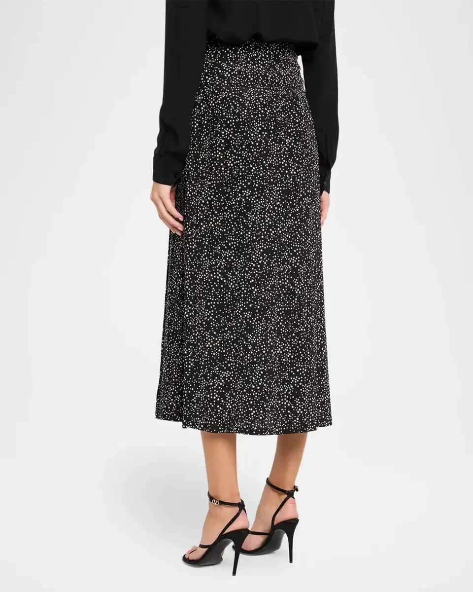 Valentino Garavani Star-Print Silk Midi Skirt | Thumbnail 3 Valentino Garavani Star-Print Silk Midi Skirt | Thumbnail 3